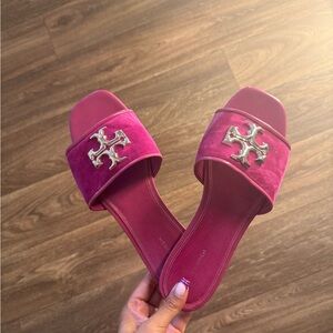 Tory Burch Fuchsia Slide Sandals